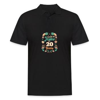 Loved By Jesus For 20 Years 20th Birthday - Männer Poloshirt - Schwarz - Vorne - Kai (181cm)