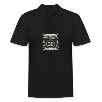 Trop béni pour être stressé 51e anniversaire 51 ans - Polo Homme - noir - Devant - Kai (181cm)