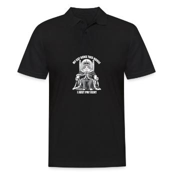 Meine Katze führt dieses Haus Ich zahle nur Miete Monarch - Männer Poloshirt - Schwarz - Vorne - Kai (181cm)