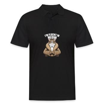Ich beherrsche den Humor von Miau-Katzenliebhabern fließend - Männer Poloshirt - Schwarz - Vorne - Kai (181cm)