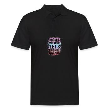 Oubliez les réunions, concentrons-nous sur la citation des nachos - Polo Homme - noir - Devant - Kai (181cm)