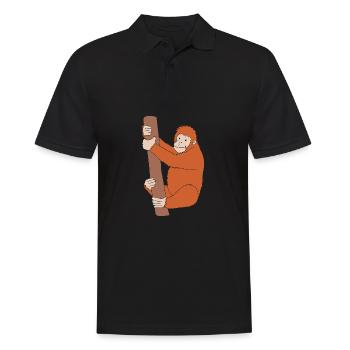 Orang Utan - Männer Poloshirt - Schwarz - Vorne - Kai (181cm)