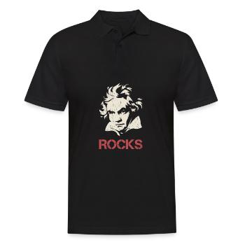 Ludwig van Beethoven Silhouette Rocks Gift - Men's Polo Shirt - black - Front - Kai (181cm)