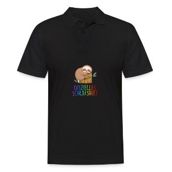 Offizielles Schlafshirt Faultier Schlafanzug - Männer Poloshirt - Schwarz - Vorne - Kai (181cm)