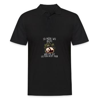 So müde wie Heute war ich seit Gestern nicht mehr - Männer Poloshirt - Schwarz - Vorne - Kai (181cm)