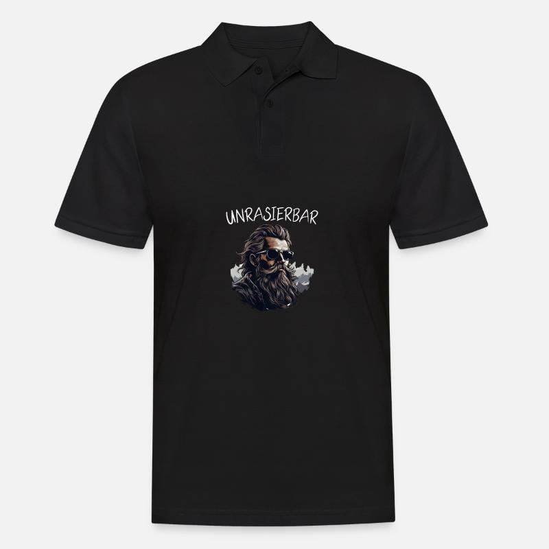 Wikinger Bartträger Lustiger Bart Spruch - Männer Poloshirt - Schwarz