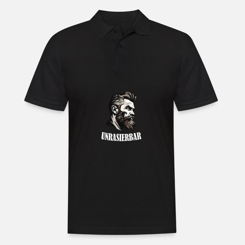 Lustiger Bart Spruch Unrasierbar Wikinger - Männer Poloshirt - Schwarz