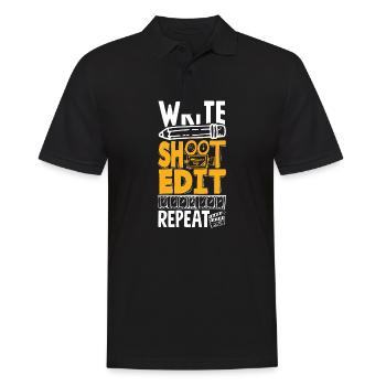 Write Shoot Edit Repeat Filmmaker - Männer Poloshirt - Schwarz - Vorne - Kai (181cm)