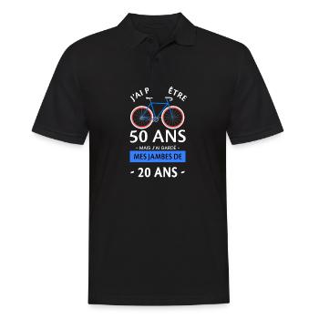 J'ai peut être 50 ans mais les jambes de 20 ans - Polo Homme - noir - Devant - Kai (181cm)
