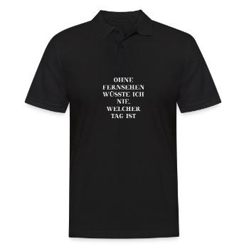 Fernsehen TV lustig witzig Geschenkidee - Männer Poloshirt - Schwarz - Vorne - Kai (181cm)