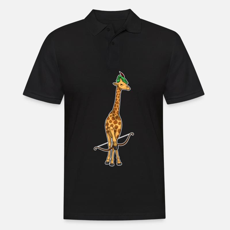 Giraffe Bogenschütze Bogen - Männer Poloshirt - Schwarz