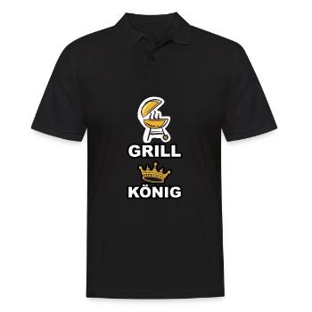 Grill König - Männer Poloshirt - Schwarz - Vorne - Kai (181cm)