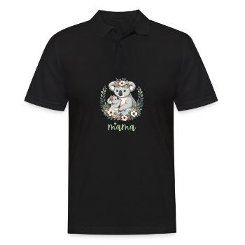 Maman Koala ours câlin I Couronne florale maman I Koala - Polo Homme - noir - Devant - Kai (181cm)