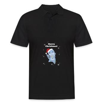 Dino Christmas Winter Animals Dinos - Men's Polo Shirt - black - Front - Kai (181cm)