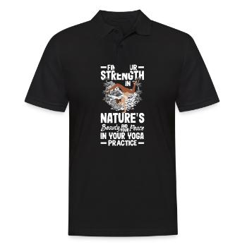 Trouvez votre force dans votre pratique du yoga - Polo Homme - noir - Devant - Kai (181cm)