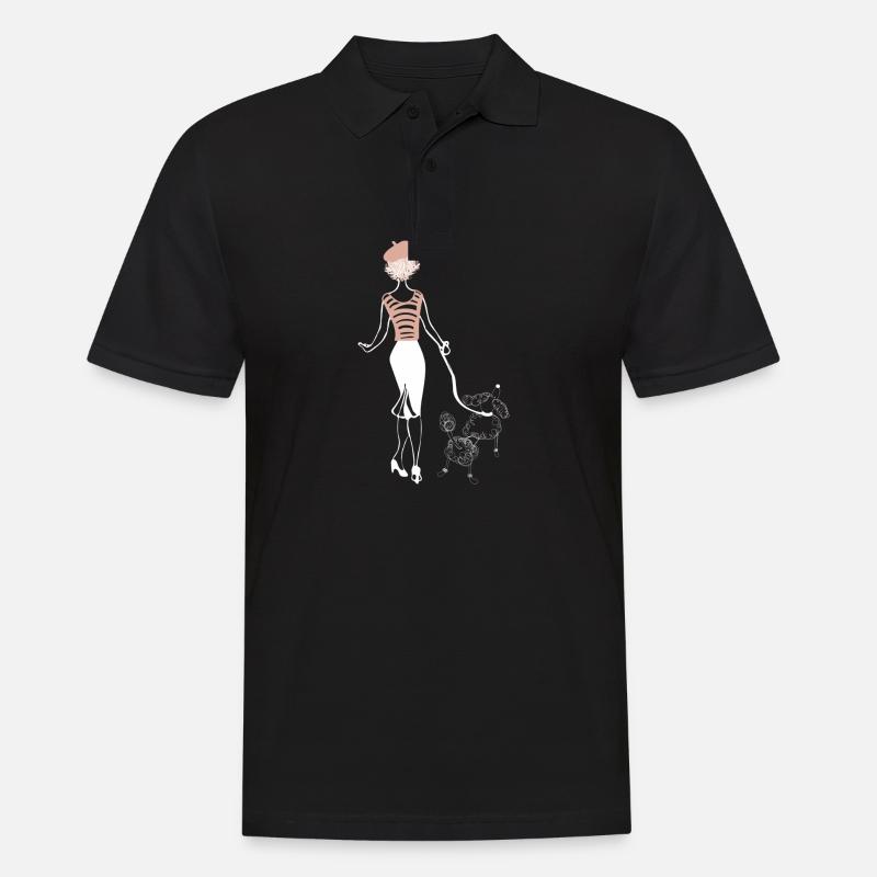 Chien avec caniche - Polo Homme - noir