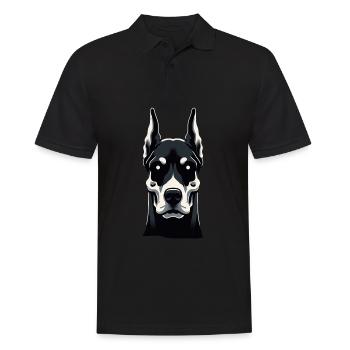 Doberman Essence - Men's Polo Shirt - black - Front - Kai (181cm)