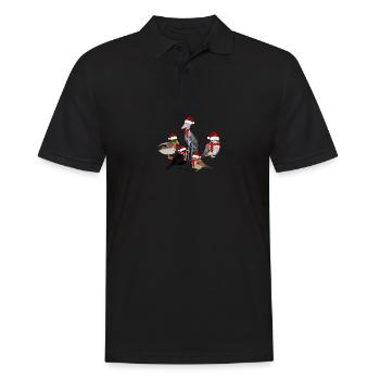 Oiseaux Noël Bonnet d’oiseau Écharpe Oiseau Amoureux des oiseaux - Polo Homme - noir - Devant - Kai (181cm)