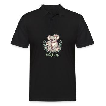 Maman Koala ours câlin I Couronne florale maman I Koala - Polo Homme - noir - Devant - Kai (181cm)
