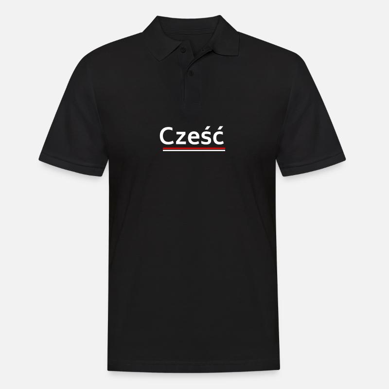Hallo - Begrüßung in polnischer Sprache - Männer Poloshirt - Schwarz