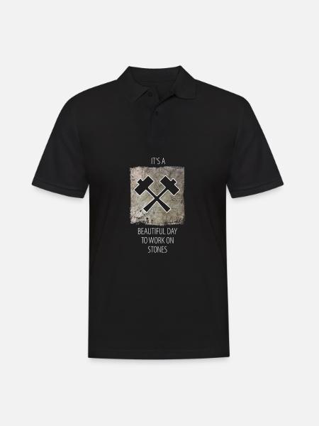 Steinmetz Steinbildhauer Spruch - Männer Poloshirt - Schwarz