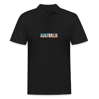 Australien - in englischer Sprache - Männer Poloshirt - Schwarz - Vorne - Kai (181cm)