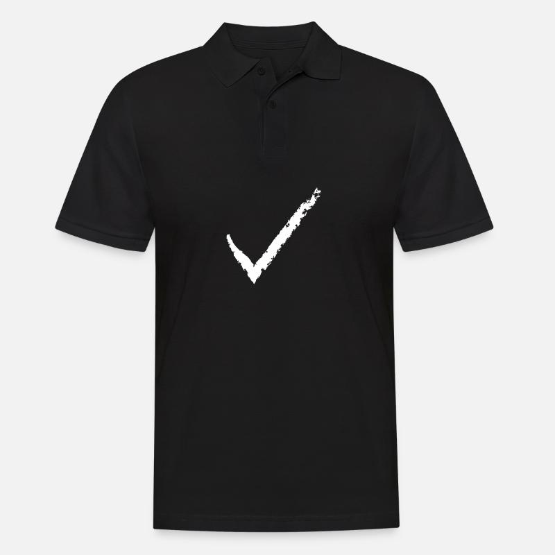 Häkchen - Männer Poloshirt - Schwarz