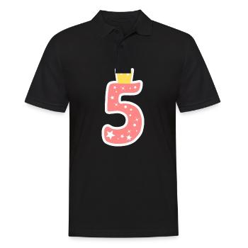 Numéro 5 avec couronne - Polo Homme - noir - Devant - Kai (181cm)