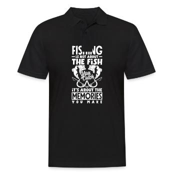 Fishing is about the Memories not the catch - Männer Poloshirt - Schwarz - Vorne - Kai (181cm)