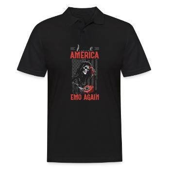 Emoticon Make America Emo Again Emocore Aesthetic - Men's Polo Shirt - black - Front - Kai (181cm)