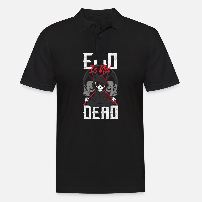 Emoticon Emo Is Not Dead Emocore Aesthetic - Männer Poloshirt - Schwarz