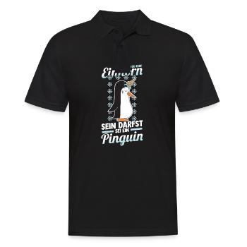 Einhorn Pinguin - Männer Poloshirt - Schwarz - Vorne - Kai (181cm)