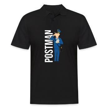 postman - Men's Polo Shirt - black - Front - Kai (181cm)