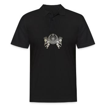 Kokopelli Duo - Man In The Maze - Vintage Grunge - Männer Poloshirt - Schwarz - Vorne - Kai (181cm)