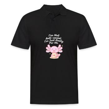 Je suis introverti positif positif Zi - Polo Homme - noir - Devant - Kai (181cm)