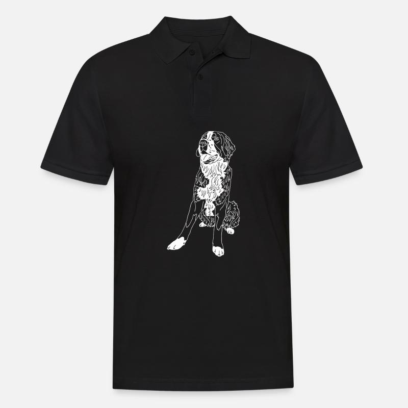 Bernersennen Hund - Männer Poloshirt - Schwarz