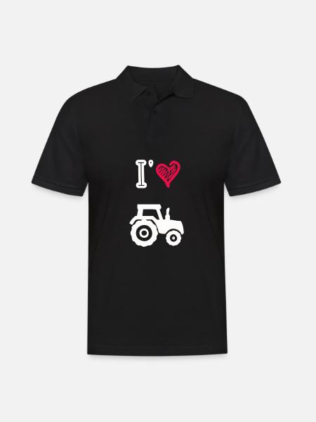I love tractors - Men's Polo Shirt - black