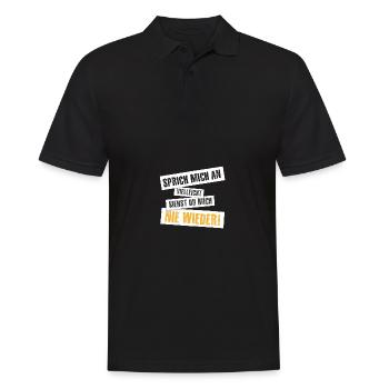Ich bin single: Sprich mich an - Männer Poloshirt - Schwarz - Vorne - Kai (181cm)