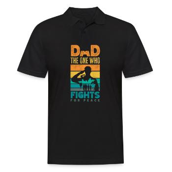 Dad The Ine Who Fights For Peace Father's Day - Men's Polo Shirt - black - Front - Kai (181cm)