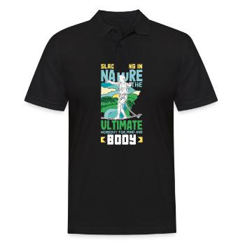 Slacklining in nature the ultimate workout for - Men's Polo Shirt - black - Front - Kai (181cm)