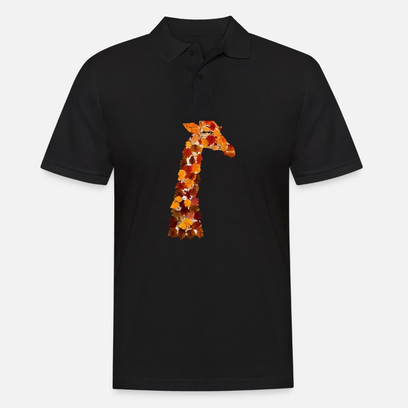 Herbst Giraffe - Männer Poloshirt - Schwarz