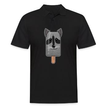 Raccoon Head Popsicle - Men's Polo Shirt - black - Front - Kai (181cm)