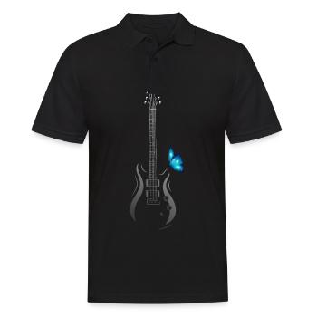 Guitare avec papillon - Polo Homme - noir - Devant - Kai (181cm)