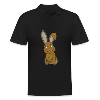 Süßer Hase mit Knickohr - Männer Poloshirt - Schwarz - Vorne - Kai (181cm)