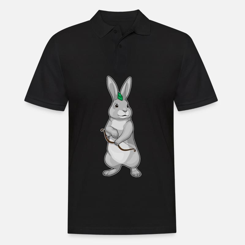 Hase Bogenschütze Bogen - Männer Poloshirt - Schwarz