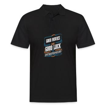 Gute Filme sind ein Glücksbringer für Unternehmer - Männer Poloshirt - Schwarz - Vorne - Kai (181cm)