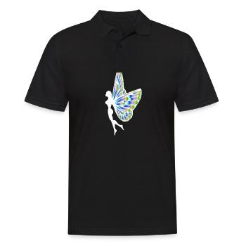 Fee - Männer Poloshirt - Schwarz - Vorne - Kai (181cm)