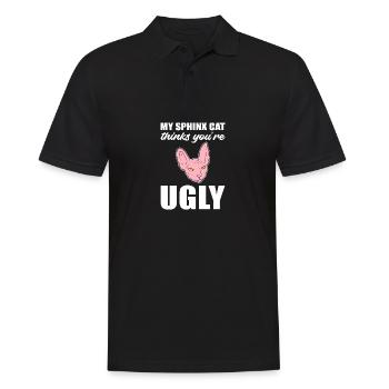 Denkt, du bist hässlich Katzenliebhaber Gift - Männer Poloshirt - Schwarz - Vorne - Kai (181cm)
