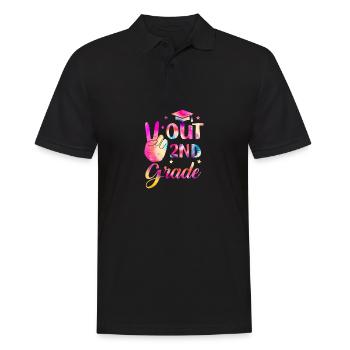 Peace out second 2nd class Happy Last school day - Men's Polo Shirt - black - Front - Kai (181cm)