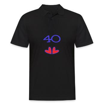 40. 40 YEARS. 40th ANNIVERSARY. 40TH ANNIVERSARY. - Men's Polo Shirt - black - Front - Kai (181cm)